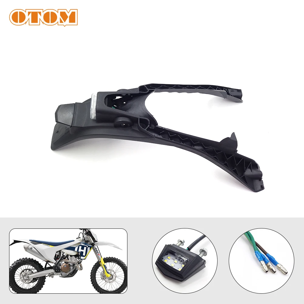 OTOM Black Rear Light Stand Motorcycle Rear Fender Licens Plate Bracket Holder Bicycle LED Rack Tail For HUSQVARNA FC TC 250 450