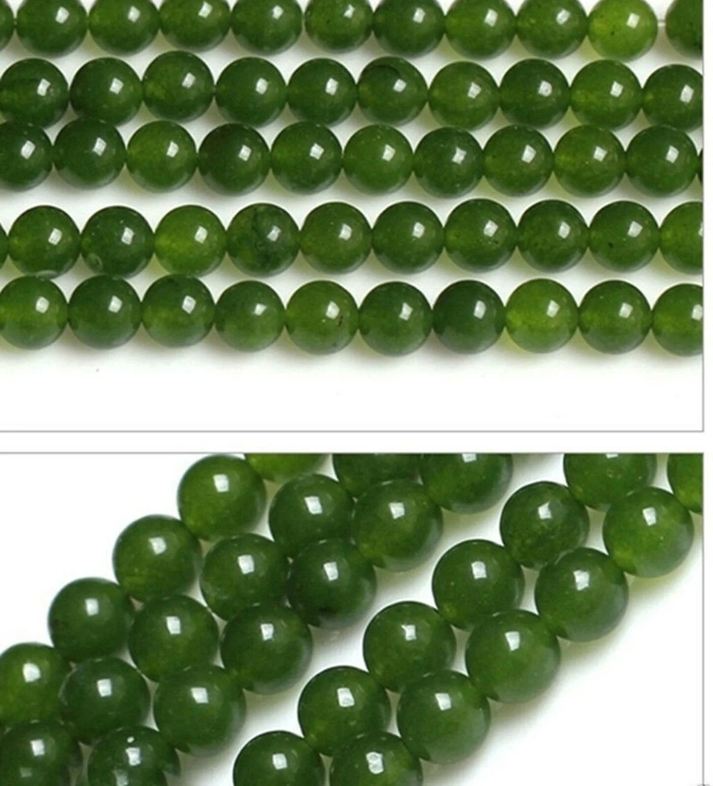 

8mm Natural Green Jade Emerald Round Gemstone Loose Beads 15"