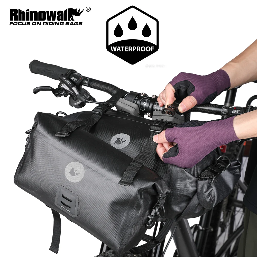 Rhinowalk Bicycle Handlebar Bag 2-Piece 12L Or 1 Piece 4L/8L Waterproof  Front Tube Cycling Pack MTB Frame Trunk Bike Accessory