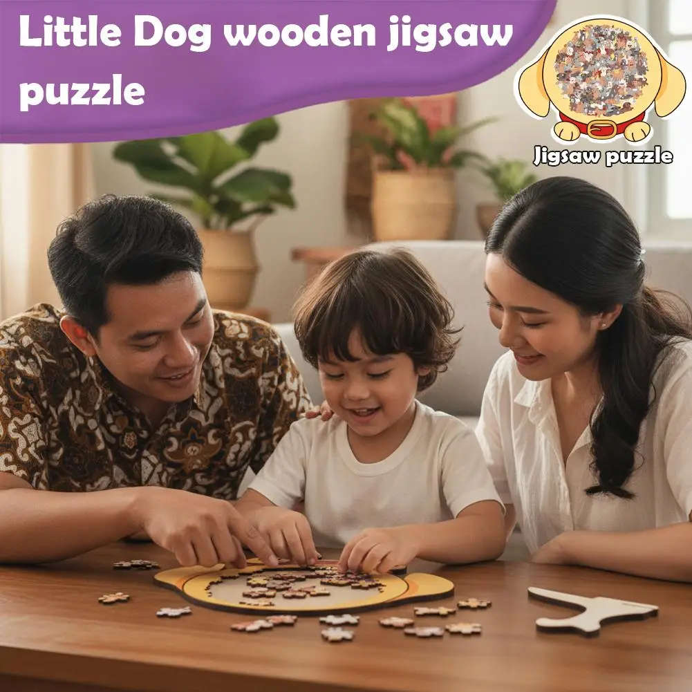 Drewniane puzzle układanki z motywem psa, kota, niedźwiedzia, gra intelektualna DIY, zabawka do relaksu w domu, kreatywny prezent dla dorosłych i dzieci.