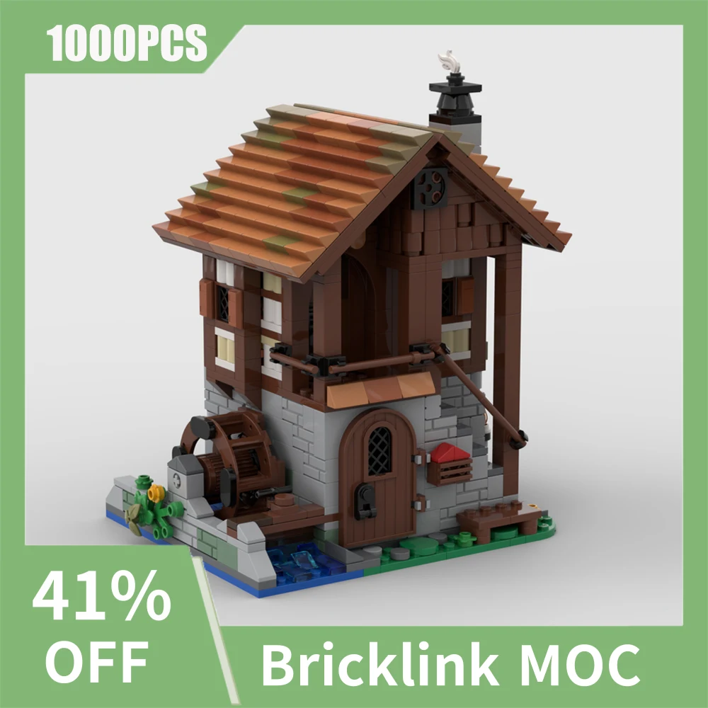 

NEW 1000PCS MOC European Medieval Street View Village Water Mill model DIY creative ideas Child Toy BirthdayGift Building Blocks