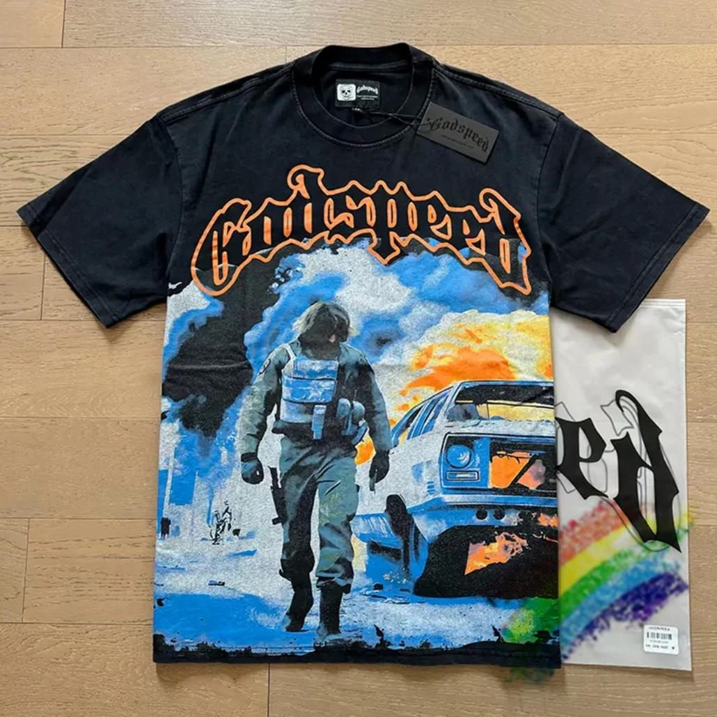 

Godspeed T-shirt Men Women High Street Loose God Speed Short Sleeve T Shirt Top Clothes Tee