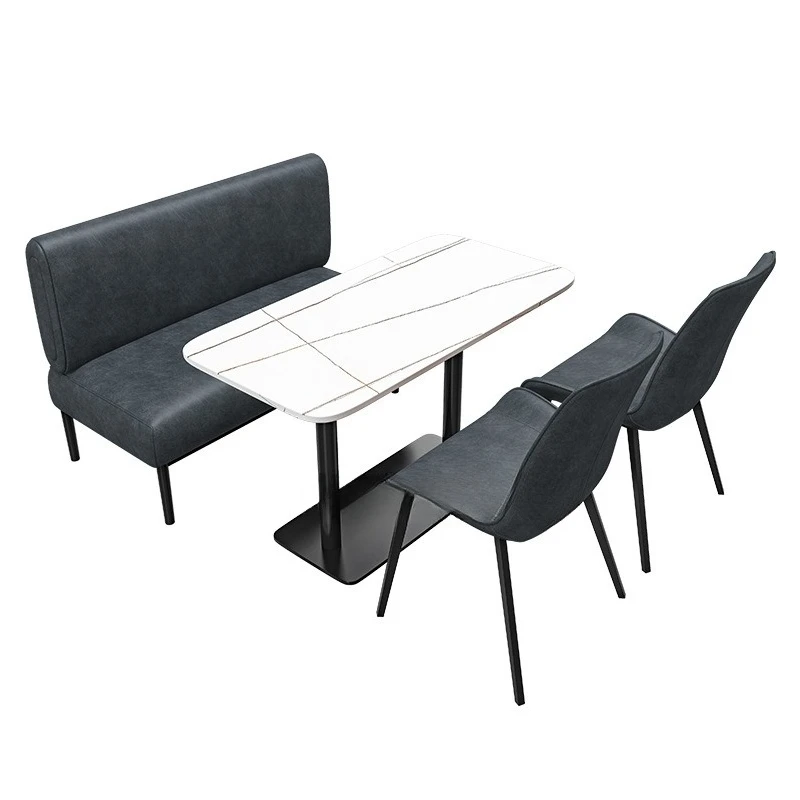 

Western Restaurant Cafe Hot Pot Shop Card Seat Table and Chair Combination Sales Office Slate Negotiation Table