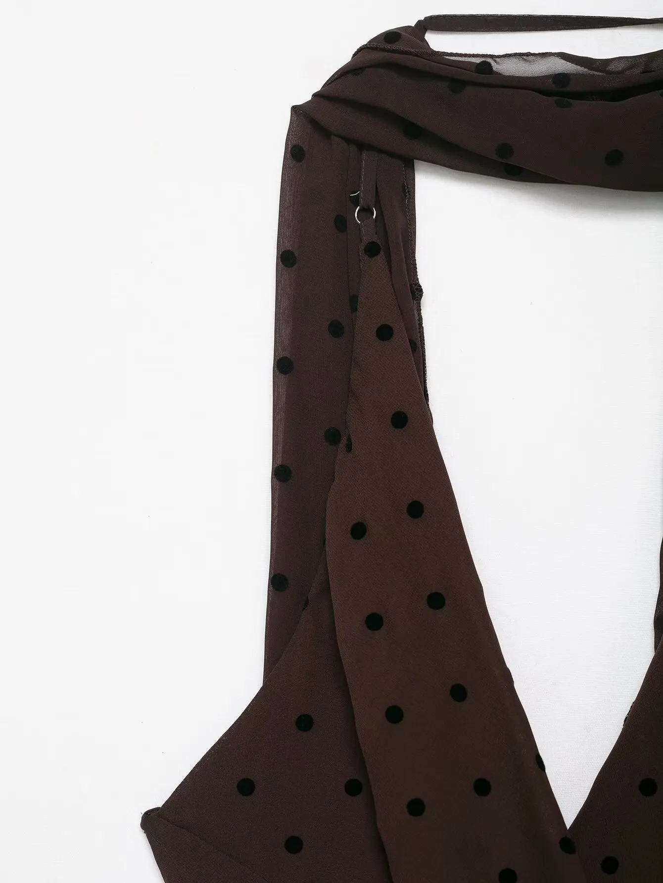 Jupe Maxi plissée taille haute pour femmes, écharpe en soie à pois, à la mode, élégante, sans bretelles, longue, nouvelle collection été 2025