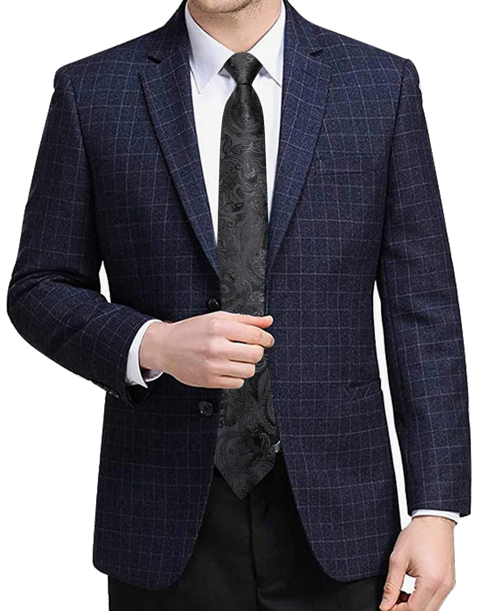 Herren-Business-Krawatte mit Reißverschluss, braun, schwarz, kariert, floral gestreift, Bräutigam, Hochzeit, faule Krawatten, Party, Herren-Accessoires, Geschenk für Ehemann – Detail 6