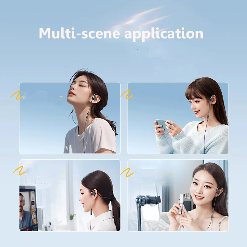 Проводные наушники с открытым ухом, разъем 3,5 мм/IOS/Type-c, Hi-Fi звуковые наушники с HD-вызовом, микрофоном, воздушной проводимостью для игр, домашнего офиса