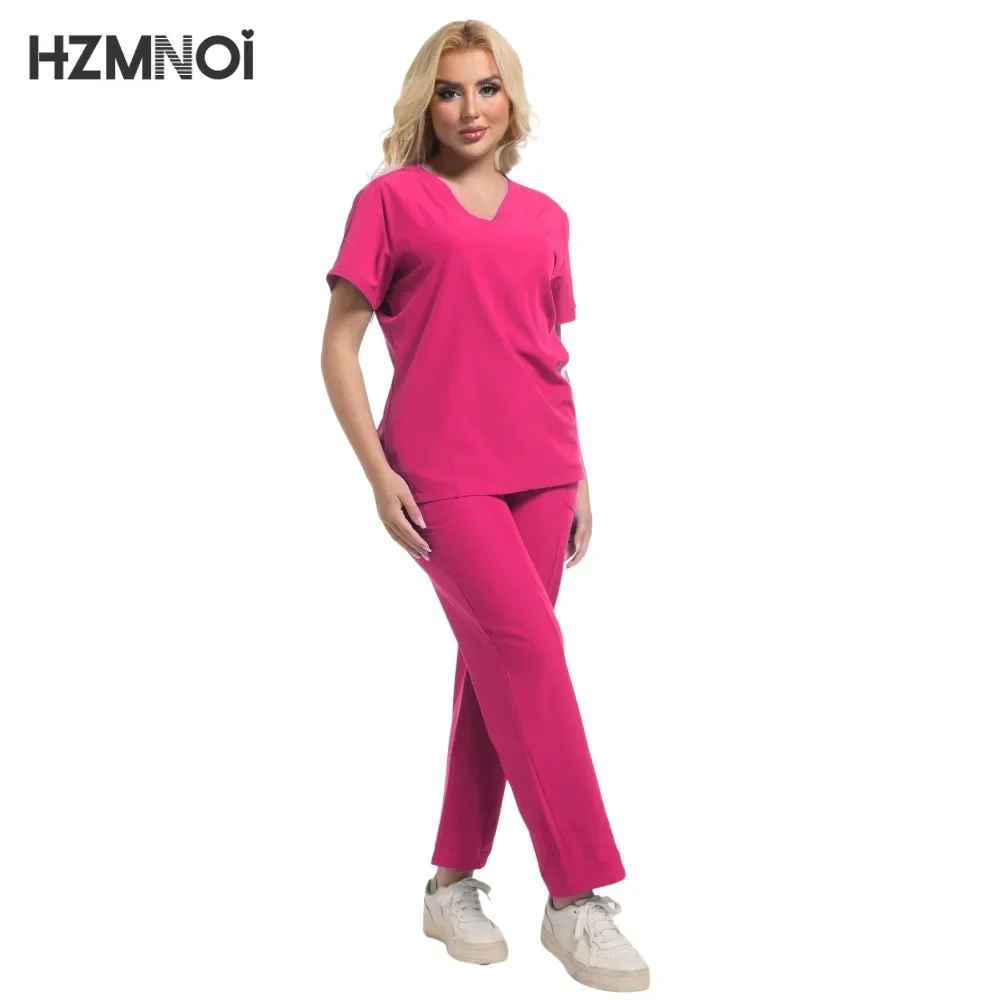 Nuovo Scrub Set Uniformi mediche Uniforme Dottore Chirurgia Tuta Salone di bellezza Abbigliamento da lavoro Lavoratori Scrub Odontoiatria Set di vestiti da lavoro