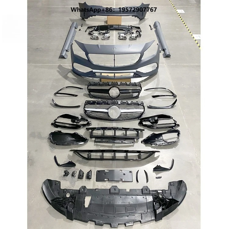 New Grille Car Bumper Bodykit Upgrade with Clips for 2014-2019 W117 CLA45 Design Clip-on Retrofit