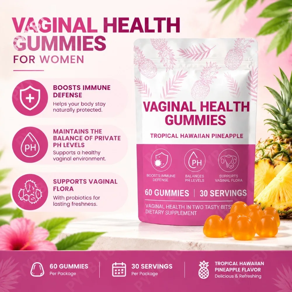 Vaginal Health Gummies for Women Boost Immune Defense Maintain The Balance of Private PH Levels & Flora with Probiotics 60 Count
