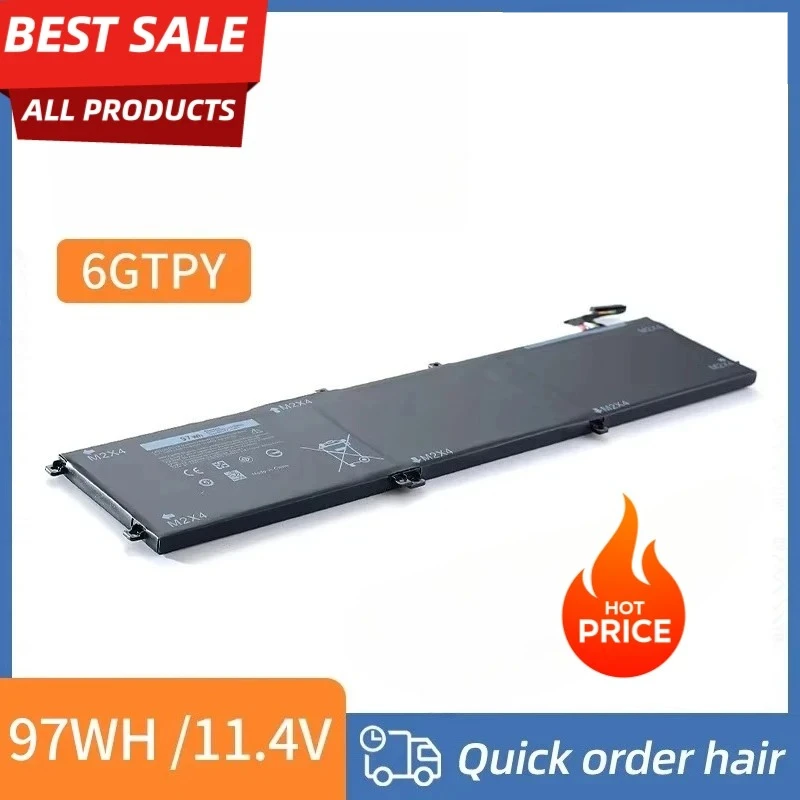 

New 6GTPY H5H20 Laptop Battery For DELL XPS 15 9570 9560 7590 For DELL Precision 5520 5530 Series Notebook 11.4V 97WH