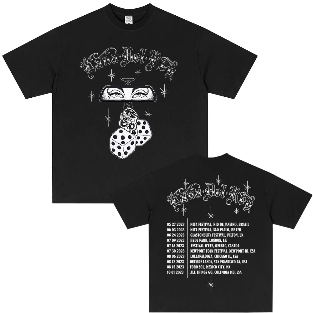 

Lana Del Rey 2023 Tour T-shirt Men Women Clothing Hip Hop Fashion Pop Music T-shirts Unisex Casual Cotton T Shirts Streetwear