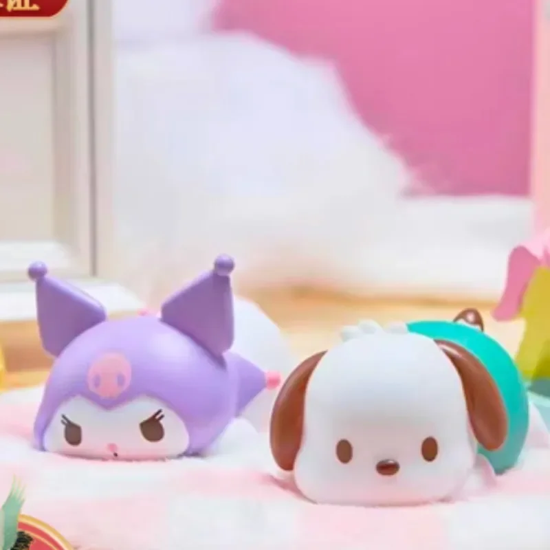 อะนิเมะ Sanrio mocchiriorin กล่องปริศนาสำหรับเพื่อนชุดกล่องปริศนาฟิกเกอร์น่ารักกล่องลึกลับ hiasan kamar ของขวัญโมเดล