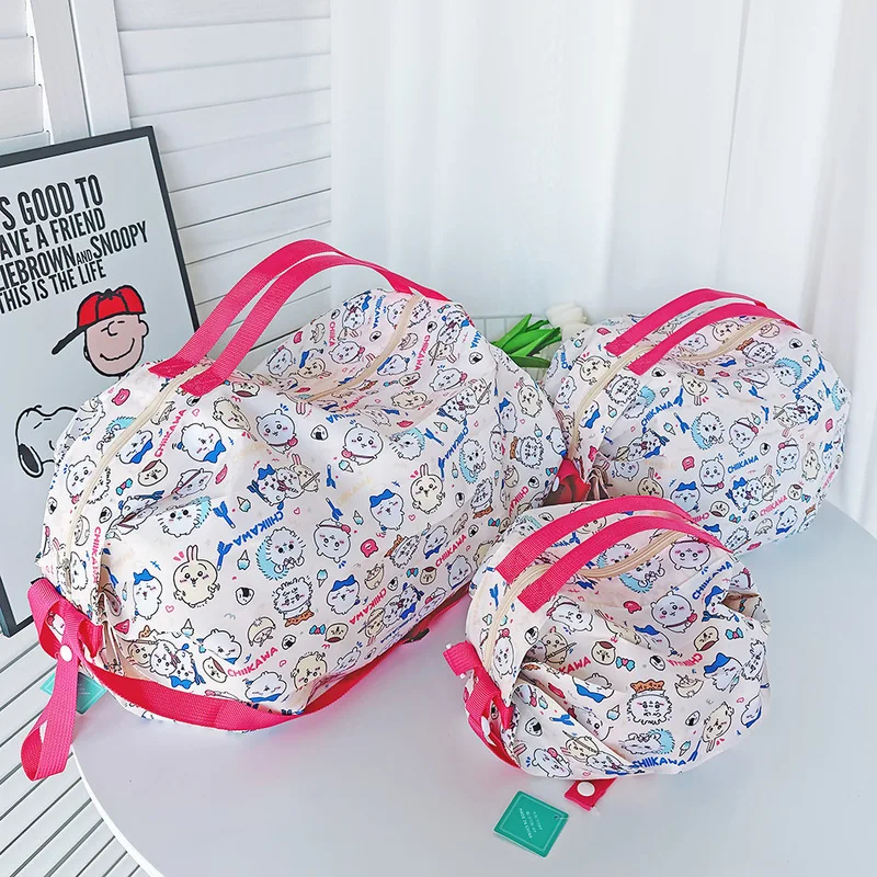 

Chiikawa Folding Shopping Bag Cute Accordion Pleated Portable Crossbody Bag Gift Bag Portable Travel Environmentally Friendly Ba