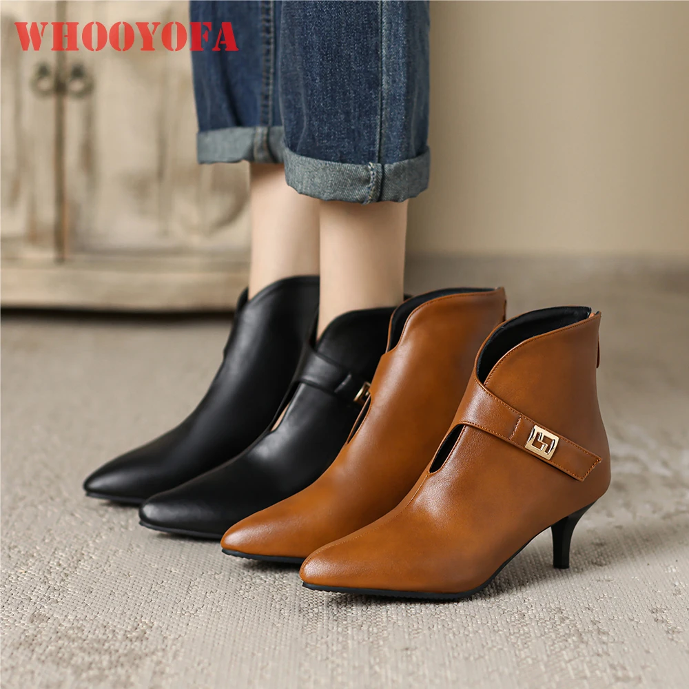 

2026 Новые весенние женские ботильоны для взрослых, черные, желтые, высокие женские туфли на тонком каблуке 6 см, официальная обувь плюс маленький большой размер 10 32 42 45 48