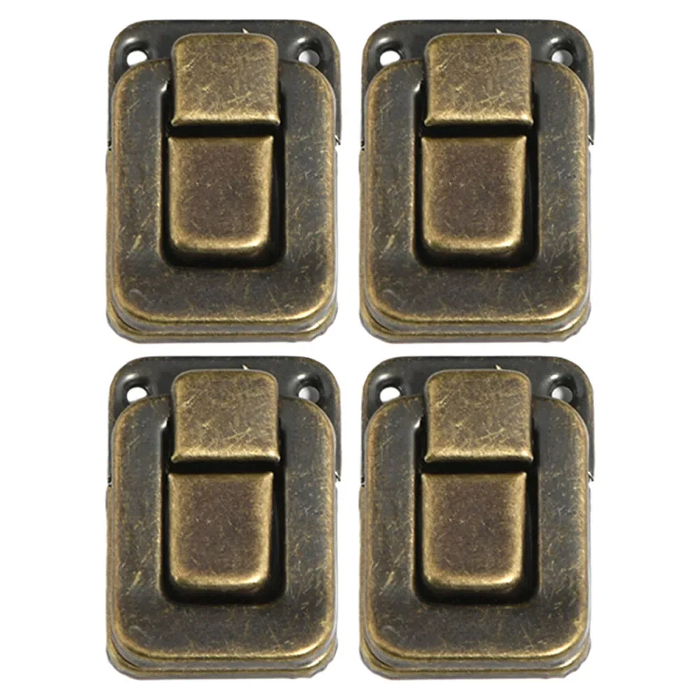 4PCS Antique Lock Metal Hasps Latch Jewelry Box Decorative Padlock Vintage Wooden Box Latch Buckle Cabinet Furniture Hardware