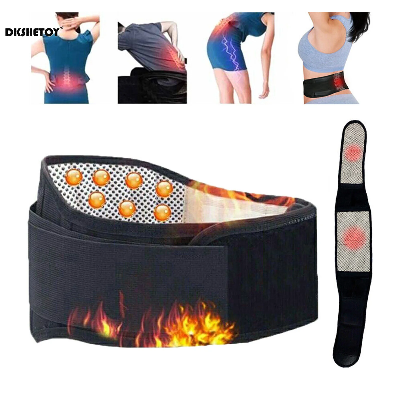 Self heating warm waist belt Lower Back Brace Support Belt Adjustable Protective Waist Wraps for Posture Corrector Waist Warm