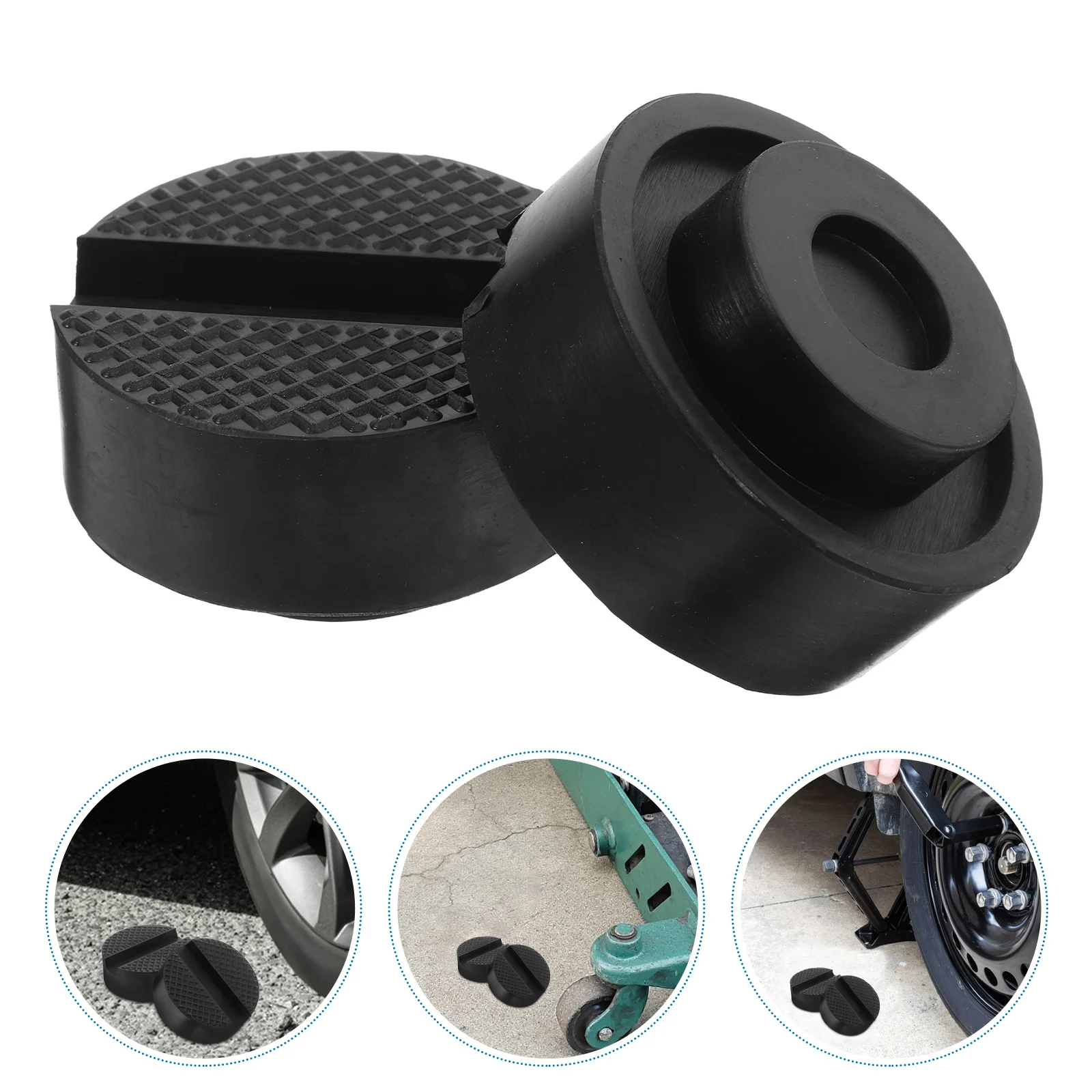 

2Pcs Universal Rubber Pads for Car Jack Stand Heavy Duty Support Cushion Non Slip Jack Base Rubber Pad for Lift