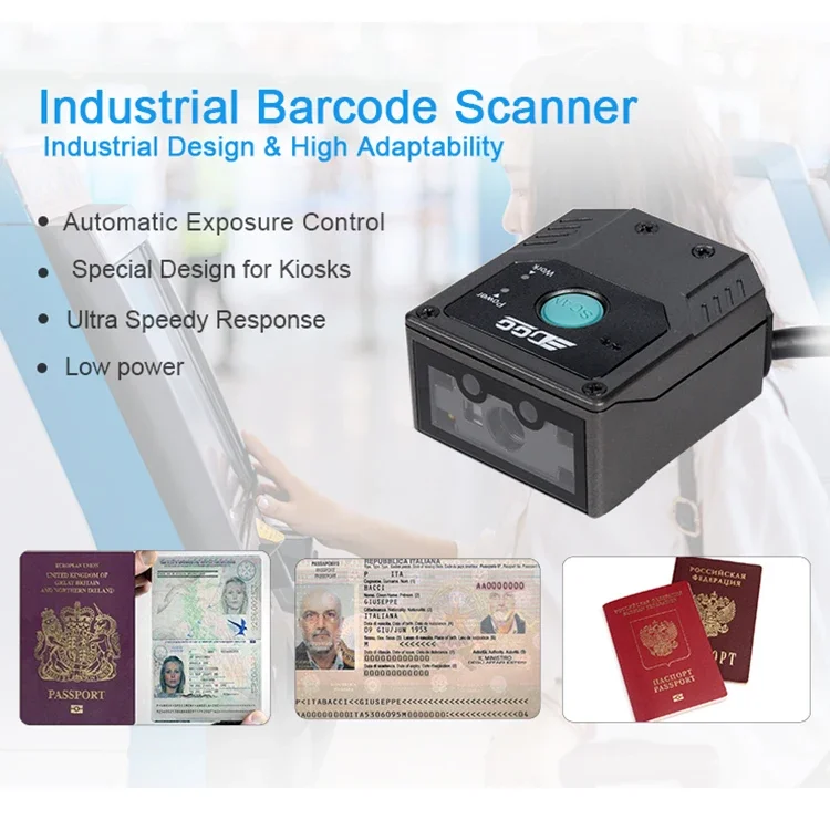 1d 2d fest montierte MRZ-Pass-Barcode-Scanner modul QR-Code-Scanner