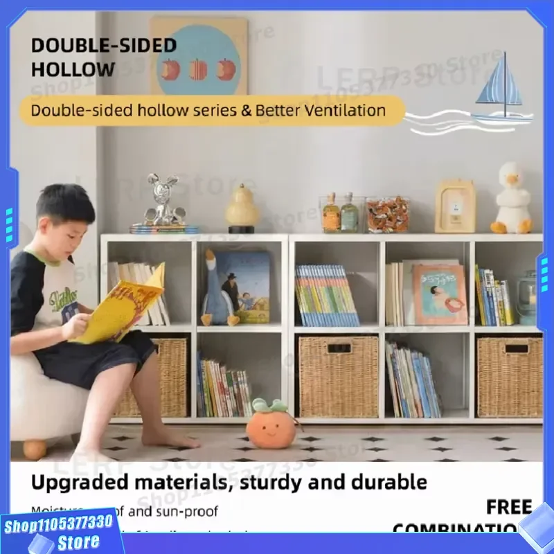 Modern Grid Storage Cabinet for Living Room Home Office Display Shelf Strong Load Bearing Furniture Decorative Locker Unit