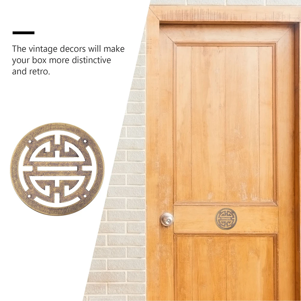 

2 Pcs Jewelry Box Copper- Corner Case Decoration Appliques for Furniture Wood Metal Brass Chinese Style Retro