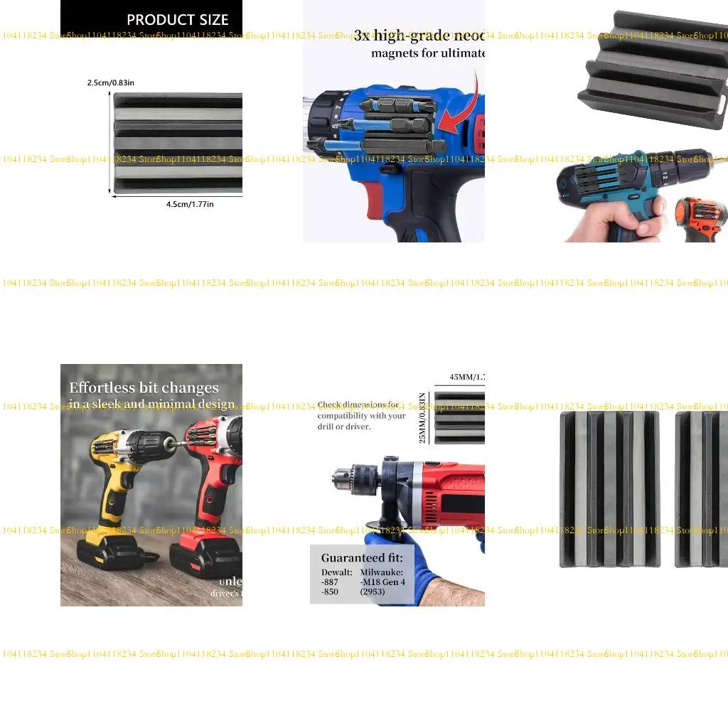 

P9FB Drill Bit Holder Sleeves NonSlip Adhesive Attachment Industrial Power Tool Accessories for Contractors