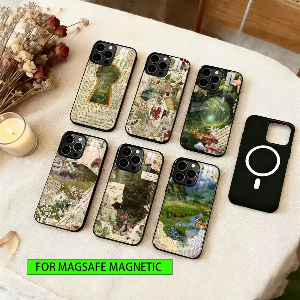 

Forest Collage Phone Case For iPhone17,16,15,14,13,12,11 Plus,Pro Magnetic For Magsafe Wireless Charging