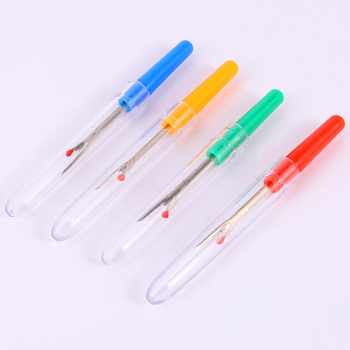 

1Set Cross-Stich Tools Kit Durable Seam Ripper Tape Measure Beads Clear Box Storage Sewing Kit for Embroidery Craft
