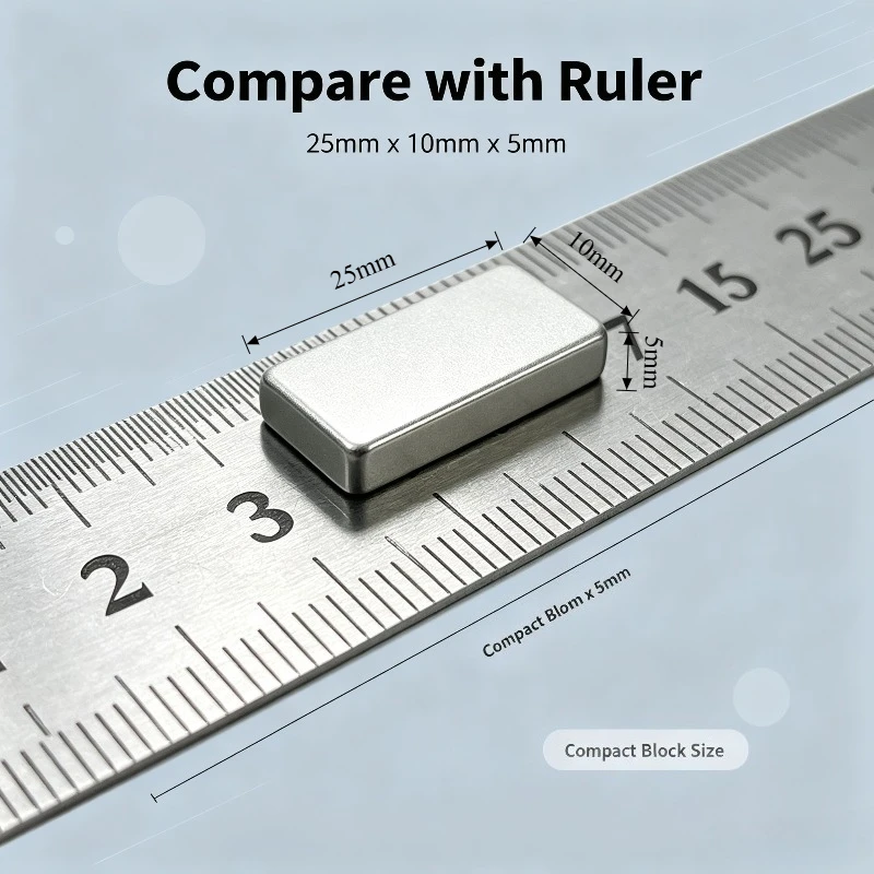 25x10x5mm N35 Rectangular Neodymium Block Magnet NdFeB Permanent Rare Earth Magnet for Engineering Workpiece Handmade Production