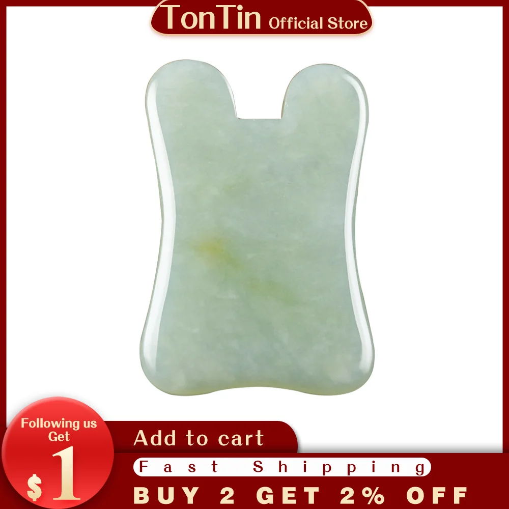 

High Quality Thickening Thin U shape Body Face Massage Guasha Scraping Board Thicken Facial Beauty Plate 100% Jade