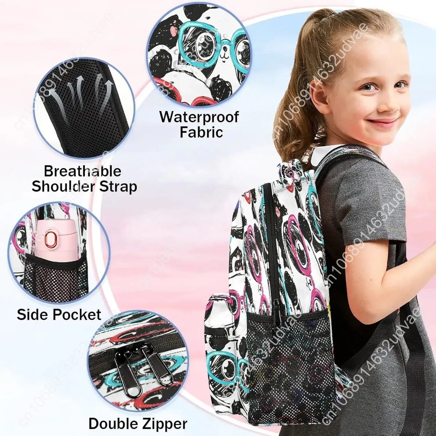 Cute Panda School Backpack for Teen Student Bookbag Animal Laptop Backpack Casual Travel Daypack Computer Bag Schoolb