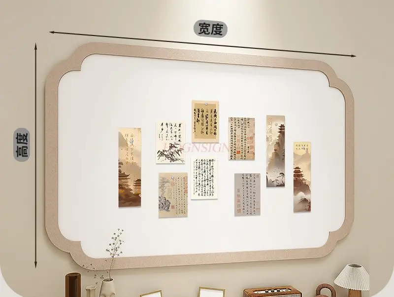 قطعة واحدة من لوحة عرض الصور على الطراز الوطني، إطار صور جداري، لوح خشبي ناعم، لوحة خلفية جدارية إبداعية للصور