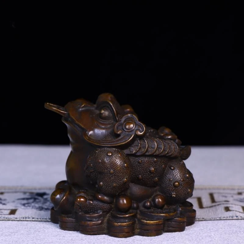 Copper ornament home decoration, suitable the living room entrance, three-legged golden toad, a gift for sto