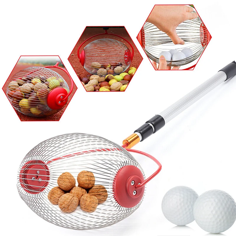 

Ball Collector Rolling Nut Harvester Ball Fruit Picker Adjustable Outdoor Manual Tools for Walnuts Chestnut Lemon Apples