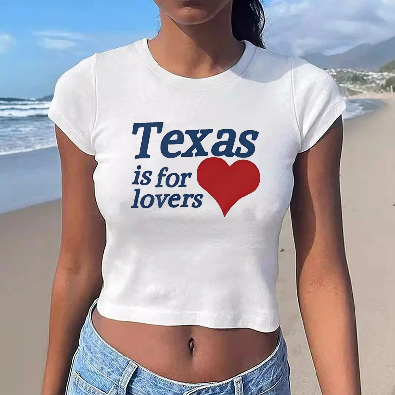 

Y2k Creative Letter Pattern Printing Crop Top Aesthetics Gothic Vintage Short Sleeve T-Shirt Streetwear Casual Women Summer Tees