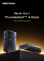 MINISFORUM T4B-01 12 in 1 Docking Station 2.5G RJ45 LAN Thunderbolt™ 4 Dock WiFi 7 BT5.4 4K HD Laptop Dock Support Muti Displays