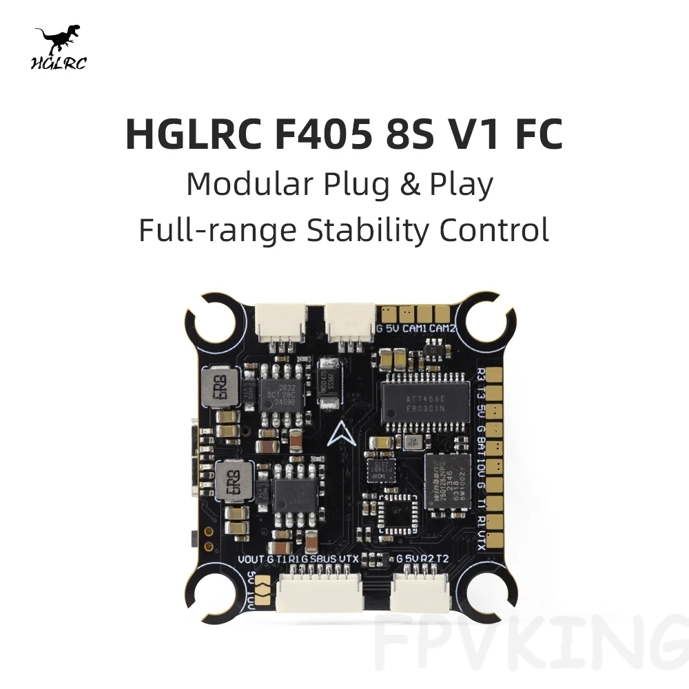 HGLRC F405 8S V1 FPV Flight Controller - Stable & Responsive for Racing & Freestyle Drone Enthusiasts