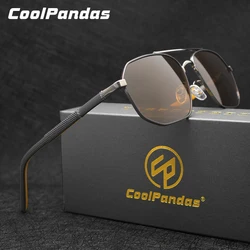 CoolPandas High Quality Hexagon Sunglasses Polarized Men New Fashion Gradient Lens Trend Glasses Women Anti-glare Driving Goggle