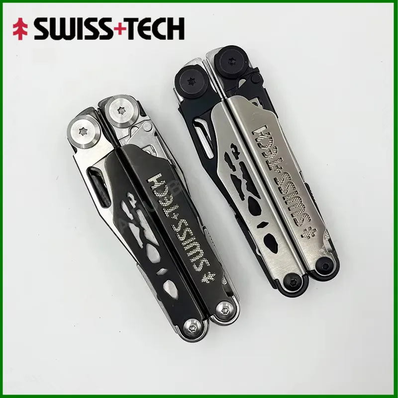 

SWISS TECH 37 In 1 Multitool Pliers EDC Folding Multi Tool Scissors Replaceable Saw Blade Outdoor Survival Tool with Sheath Case