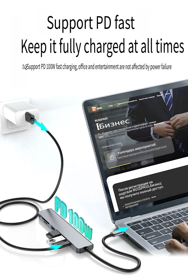 type-c 7-in-1 docking station with 4K*hdmi docking station computer notebook HUB extender multi-interface