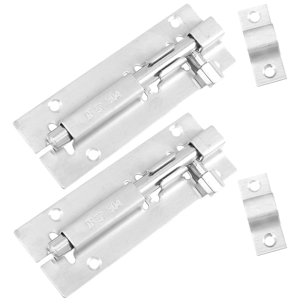 

2Pcs 3Inch Thick Stainless Steel Double Head Door Bolts Locks for Cupboard Wood Doors Security Latch Slide Bolt Hardware Door