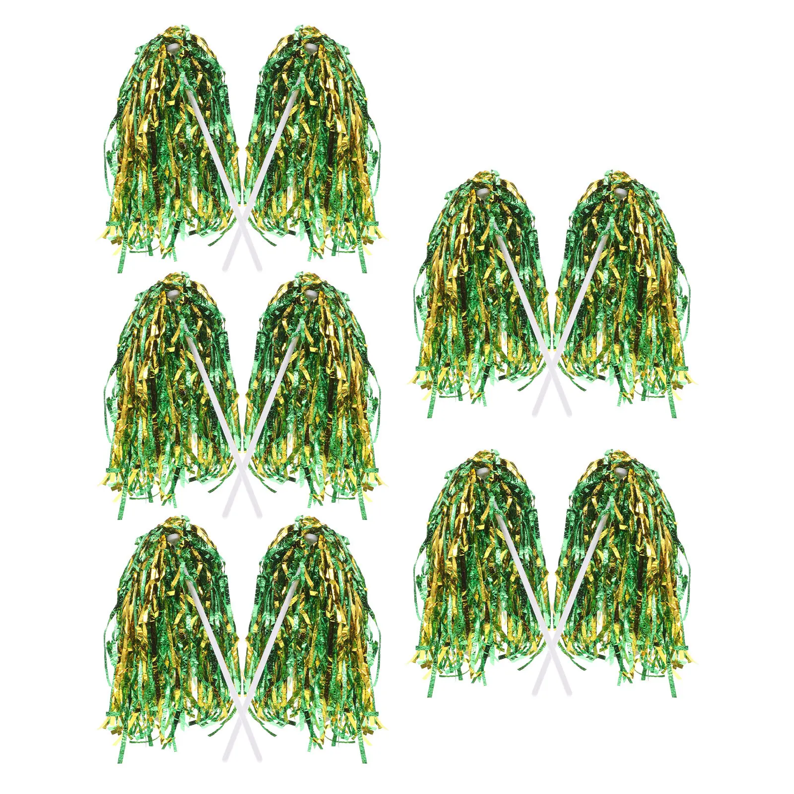 

10 шт. золотых помпонов для чирлидинга, аксессуары для костюмов, баскетбольные помпоны, реквизит