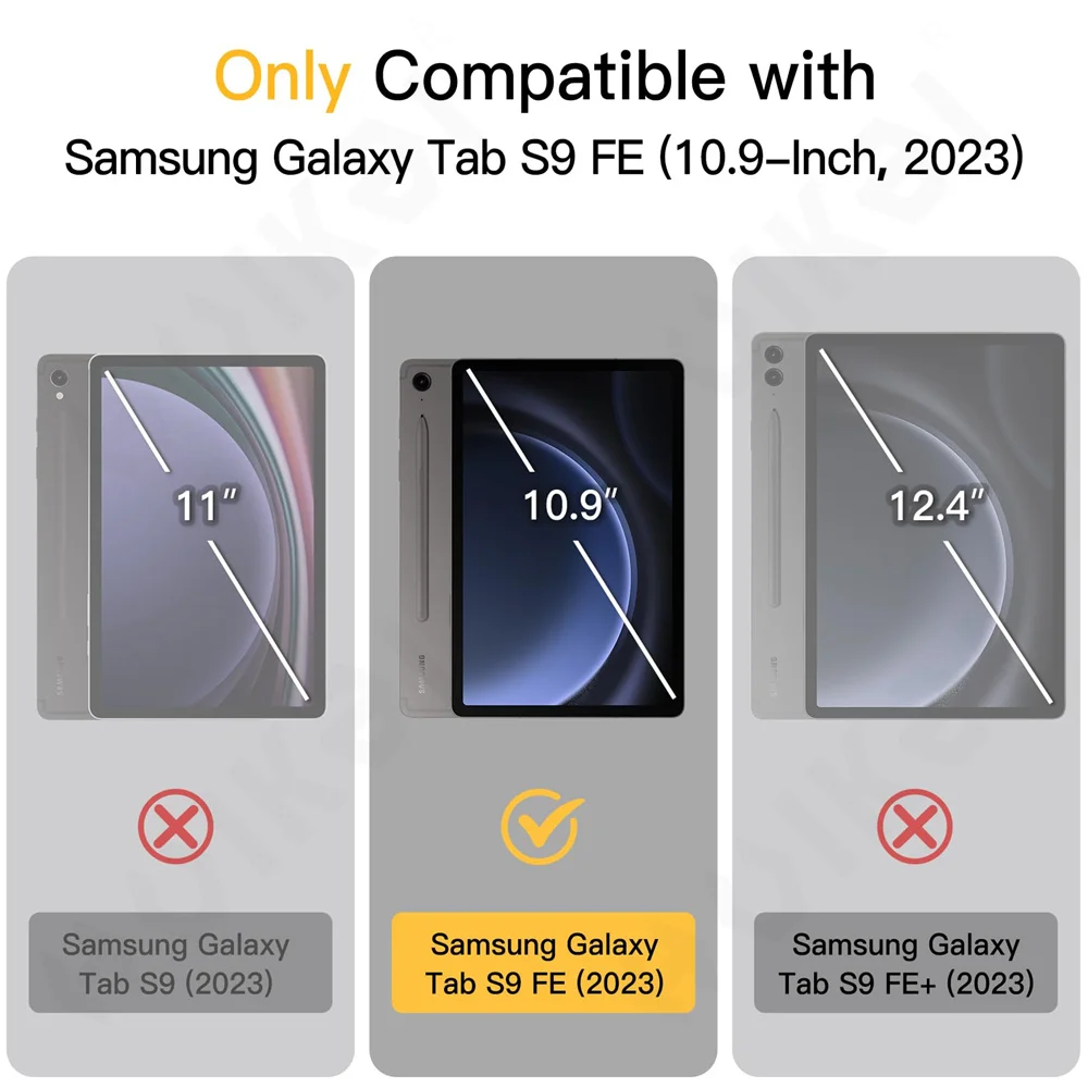 Case for Samsung Galaxy Tab S10 FE / S9 FE 10.9-Inch Slim Translucent Back Tri-Fold Stand  Tablet Pen Charging Auto Wake/Sleep