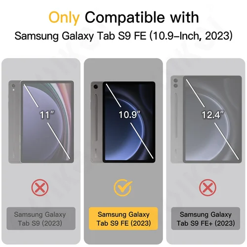 Imagen 2 del producto Funda para Samsung Galaxy Tab S10 FE / S9 FE de 10,9 pulgadas, parte trasera translúcida delgada, soporte triple, bolígrafo para tableta, carga, encendido/apagado automático