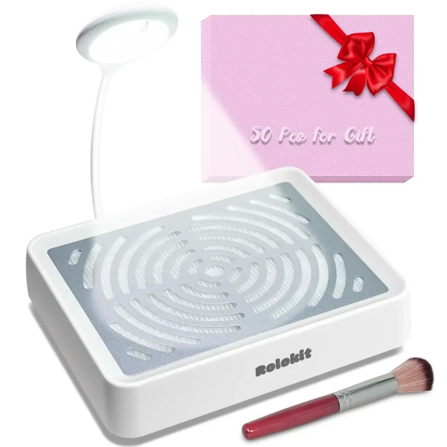 

Nail Dust Collector with Lamp50pcs Disposable FilterDusting Brush Electric Nail Vacuum Cleaner Dust Fan Suction Machine for Man