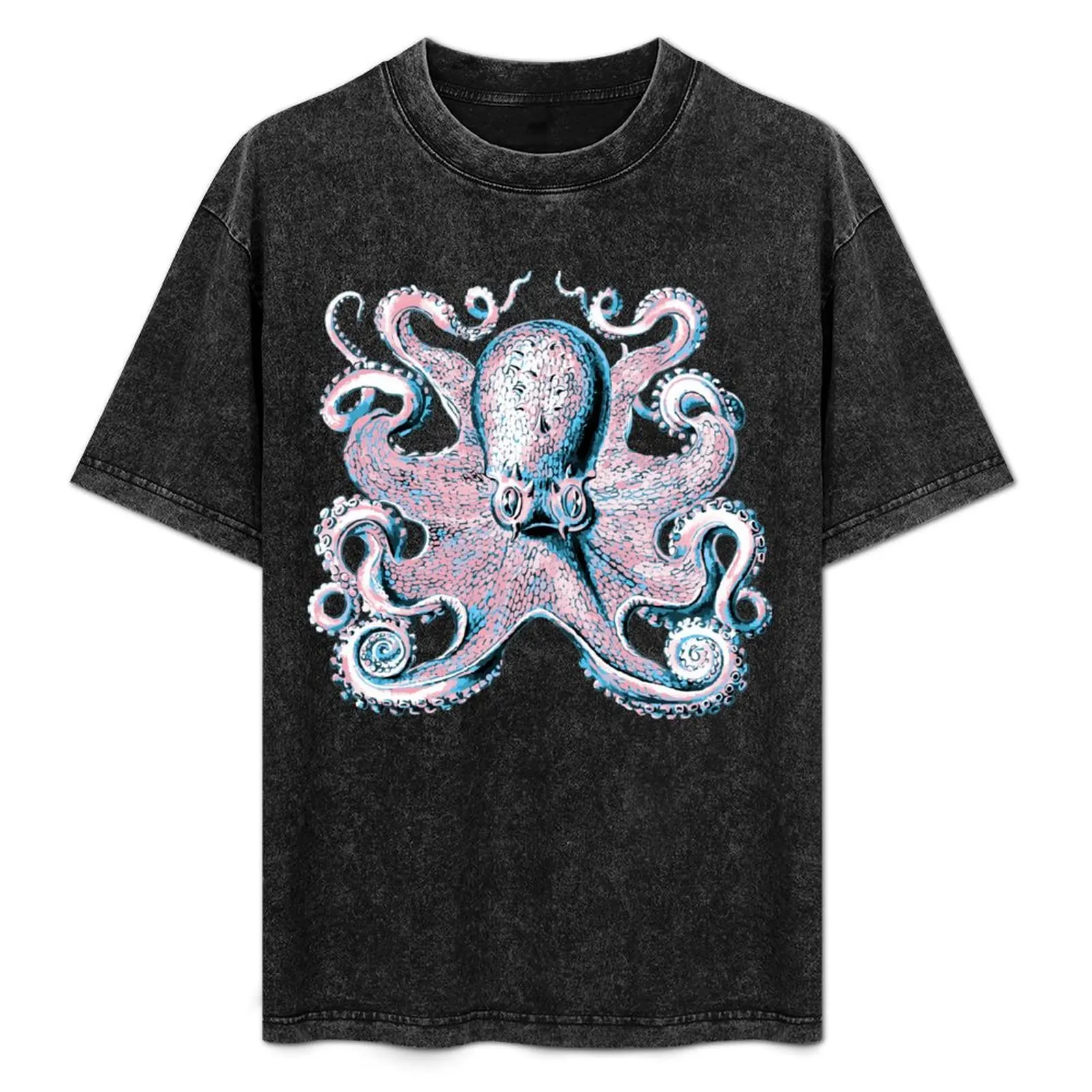 

Trans Pride Octopus T-Shirt cute tops funny shirt cotton mens t shirts pack