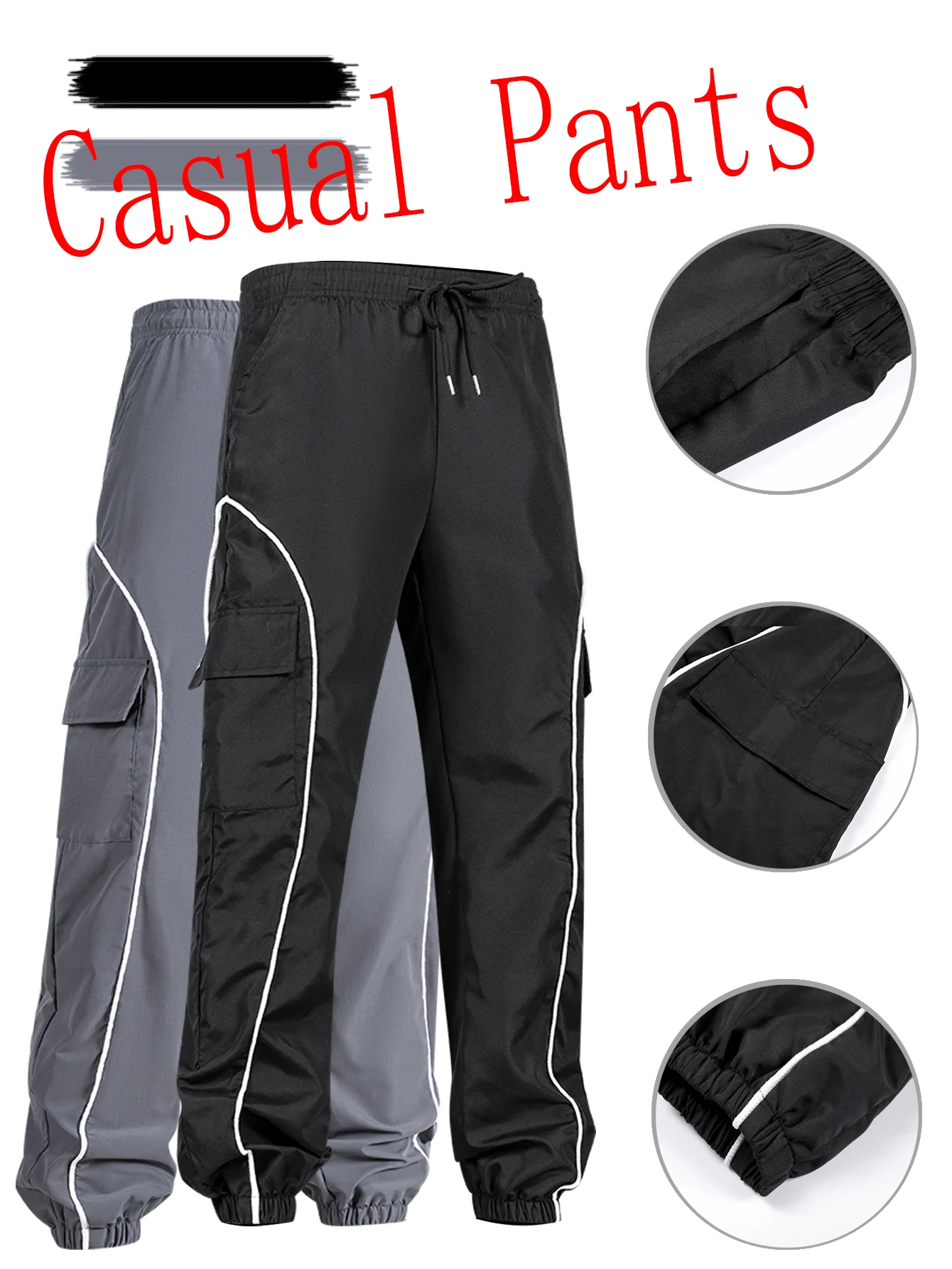

Men's Cool Hip Hop Style Outdoor Workwear Long Pants Spring Autumn Street Style Casual Trousers Daily Wear Basic Model