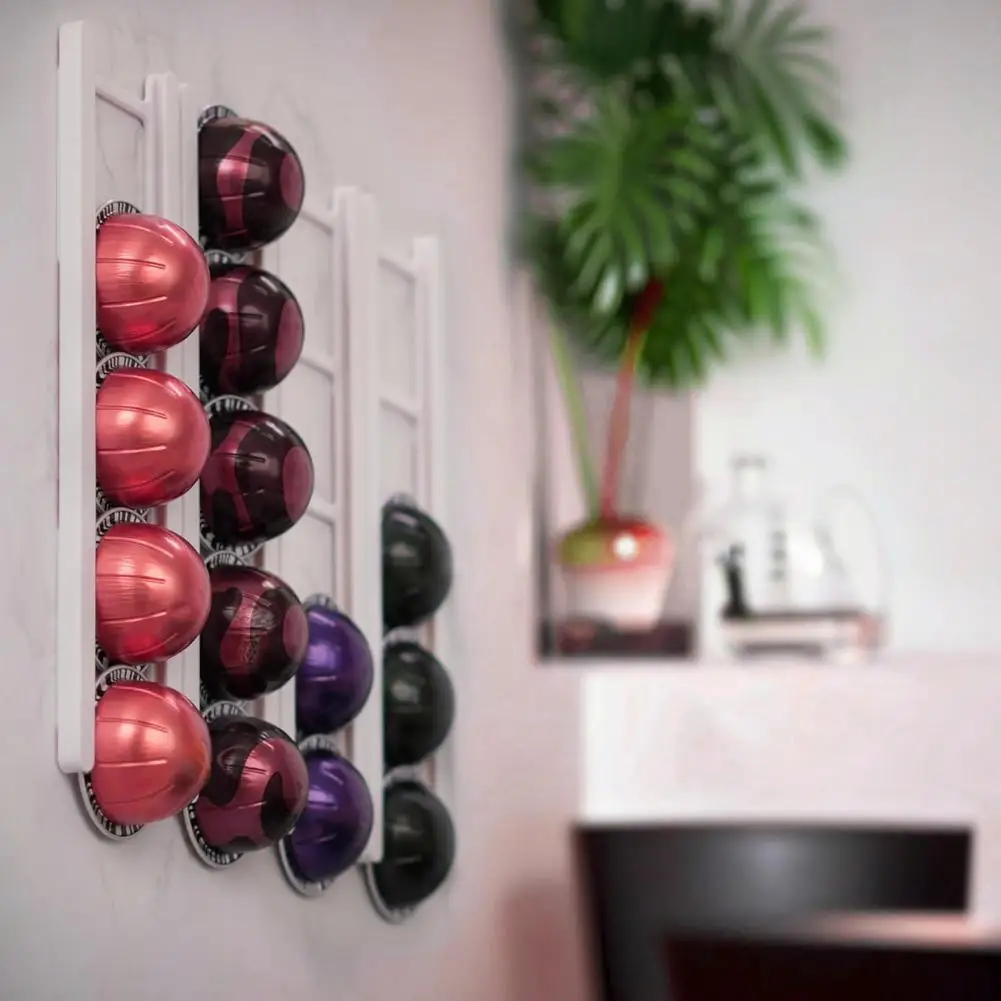 

Coffee Capsule Storage Rack Self-Adhesive Coffee Pods Holder Multi-layer Storage Rack Wall Mounted Coffee Capsule Rack