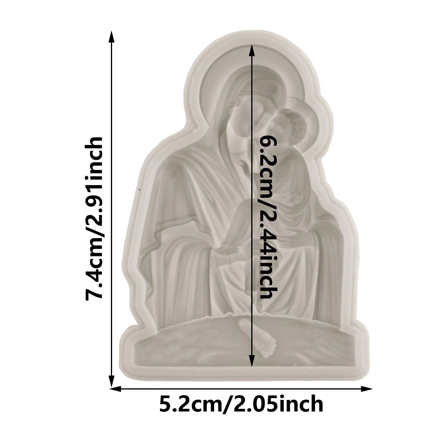 Virgin Mary Fondant Silicone Moulds For DIY Cake Decorating Cupcake Topper Chocolate Candy Gum Paste Polymer Clay Mould