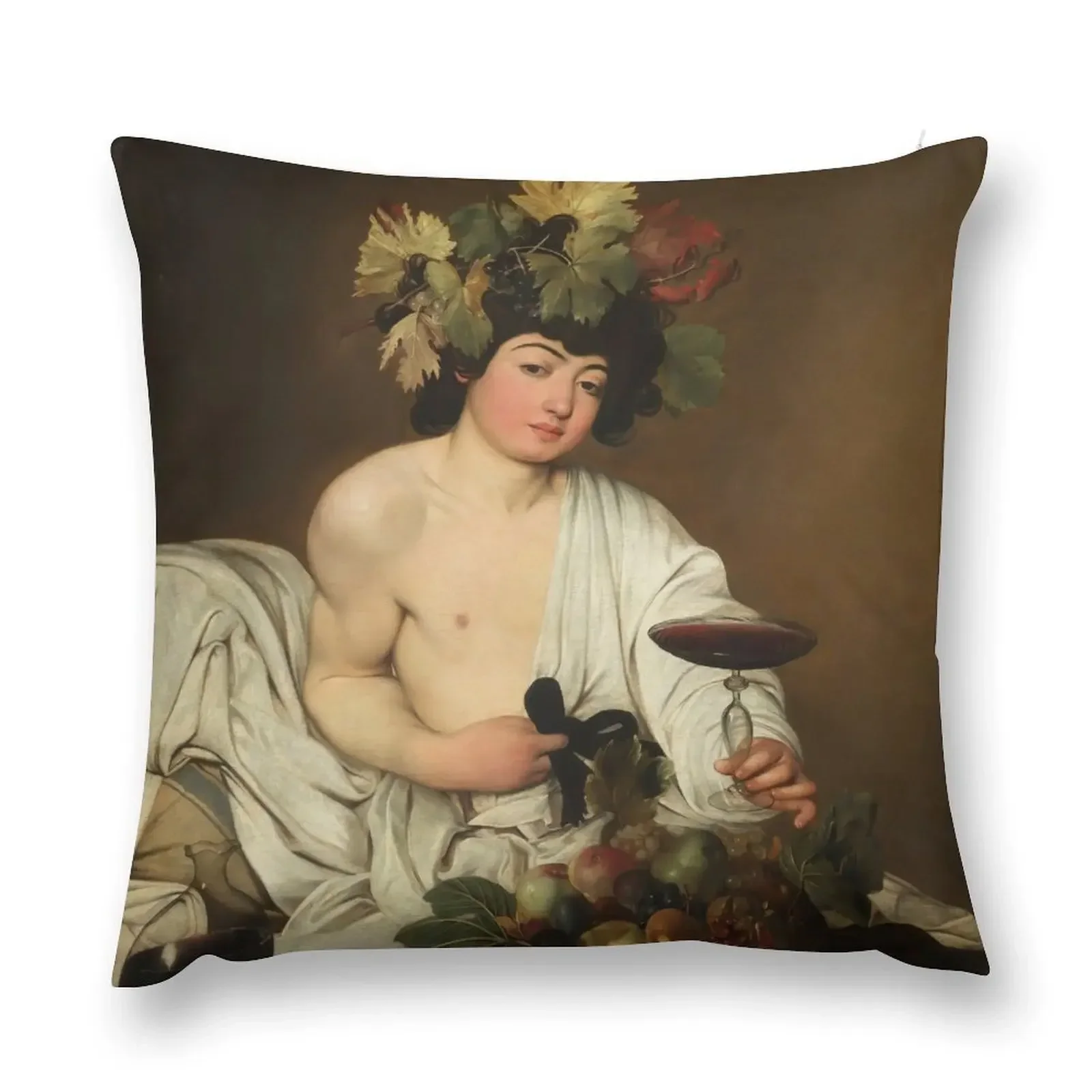 Caravaggio - Bacchus Throw Pillow Sofa Cushion Cover Ornamental Pillow pillow