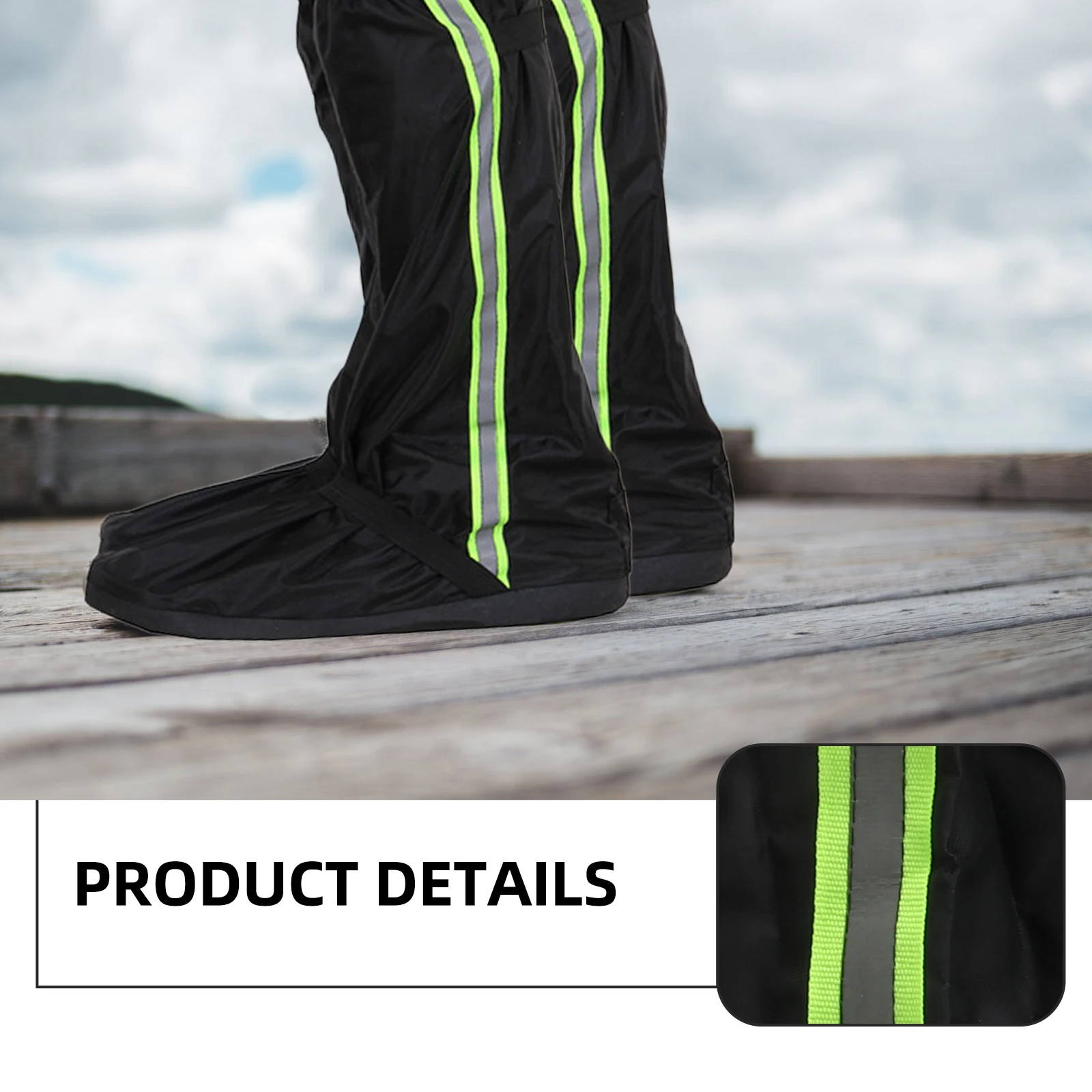 

Rainproof Shoe Cover Reflective Stripe Gaiters Protectors for Shoes Hiking Socks Thicken Breathable Rubber
